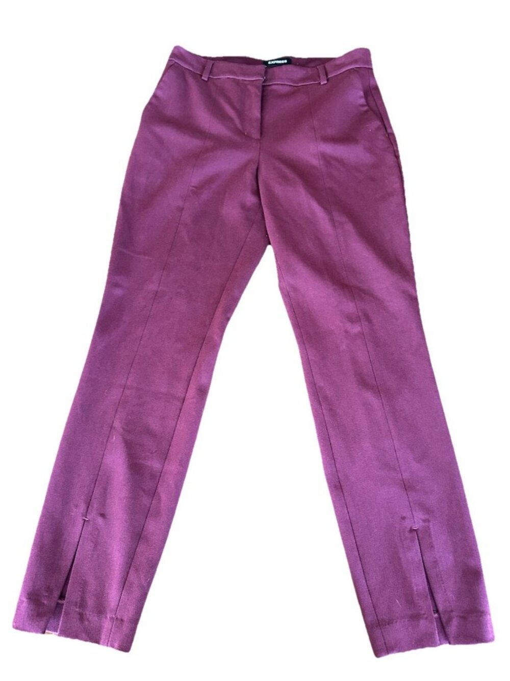 Express Stretch Burgundy Cropped Skinny High Rise Cigarette Style Size 8L
